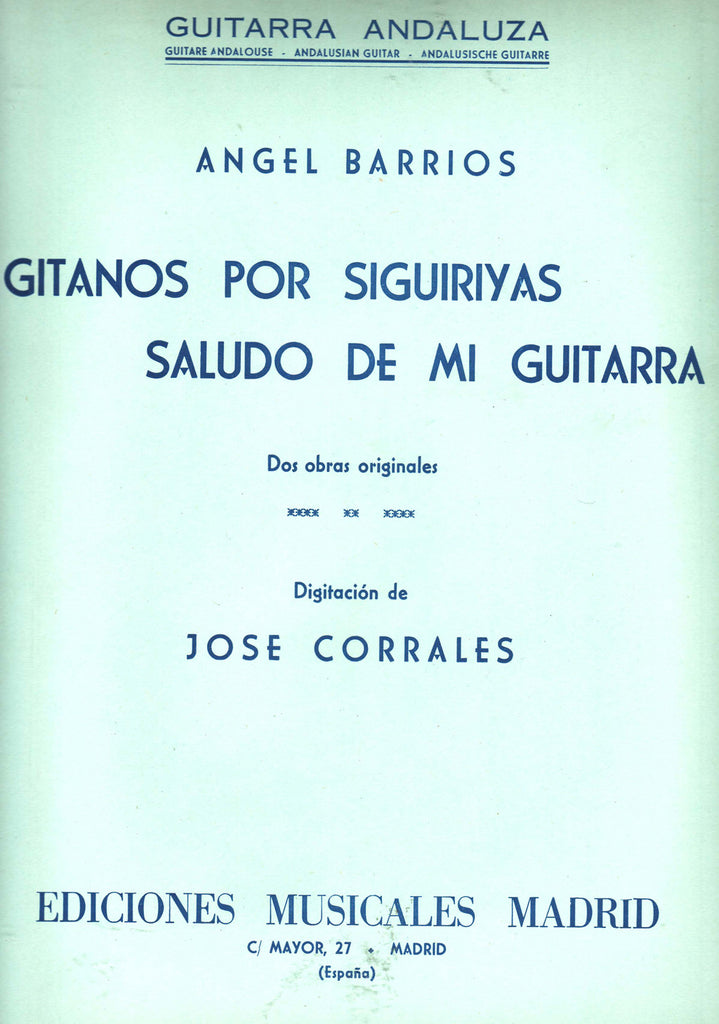 Image of Angel Barrios, Gitanos por Siguiriyas, Music Book