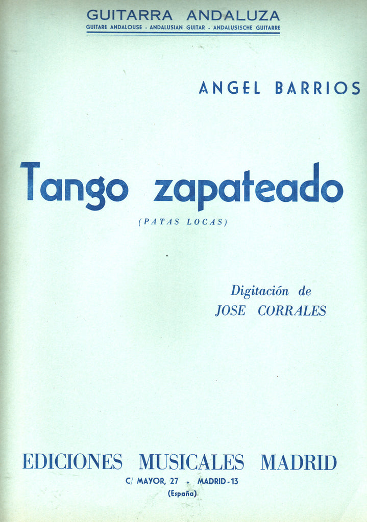 Image of Angel Barrios, Tango Zapateado, Music Book