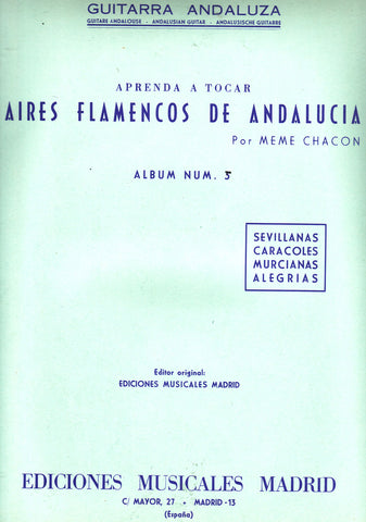 Image of Meme Chacon, Aires Flamencos de Andalucia vol.5, Music Book
