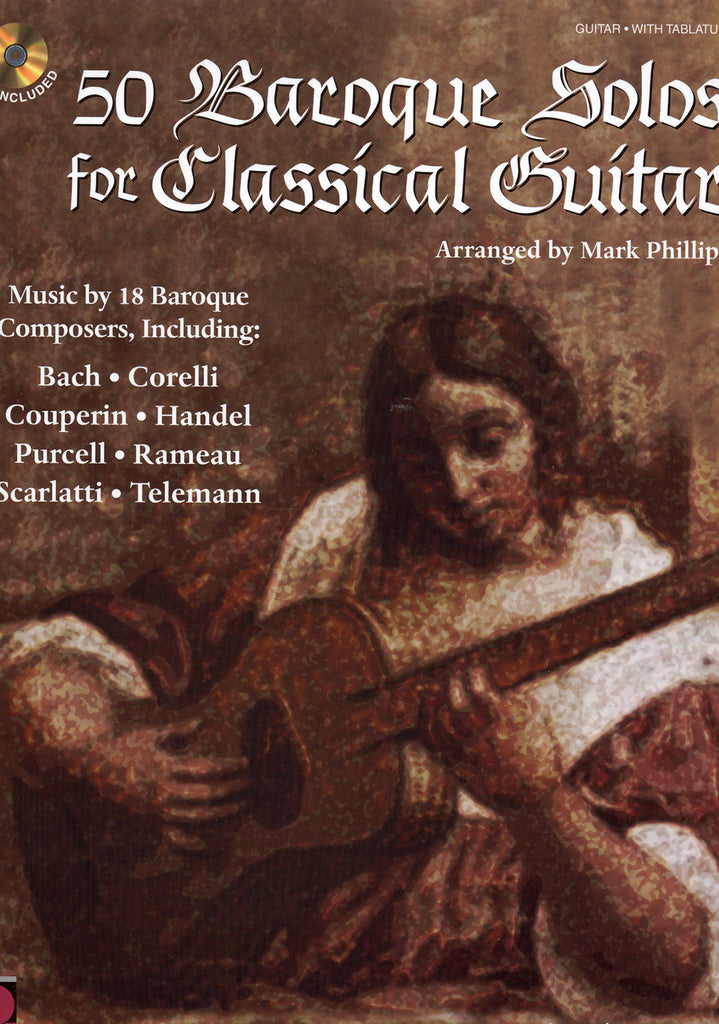 Image of Various Composers, 50 Baroque Solos for Classical Guitar (ed. Phillips), Music Book & CD