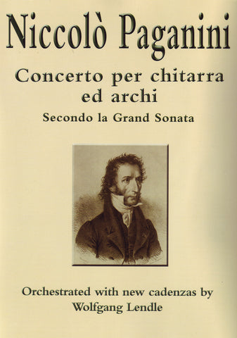 Image of Niccolo Paganini, Concerto per Chitarra ed Archi: Secondo la Grand Sonata (Guitar Part)  (ed. Wolfgang Lendle), Music Book & CD