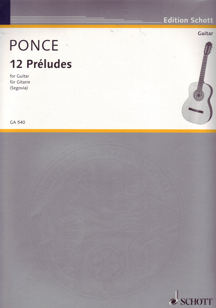 Image of Manuel Ponce, 12 Preludes (ed. Segovia), Printed Music