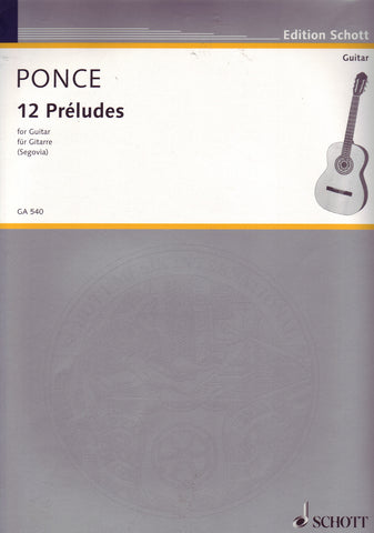 Image of Manuel Ponce, 12 Preludes (ed. Segovia), Printed Music