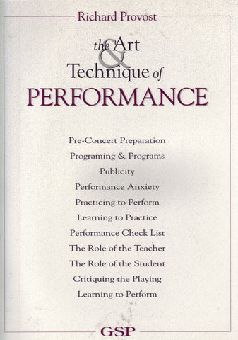Image of Richard Provost, The Art & Technique of Performance, Book