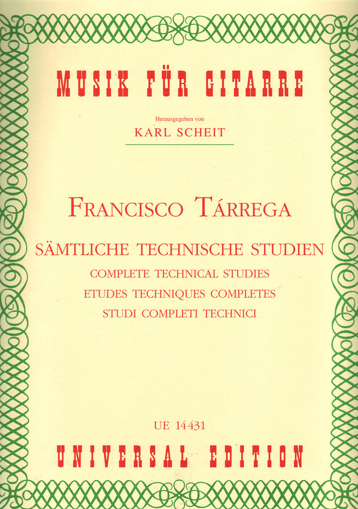 Image of Francisco Tarrega, Samtlische Technische Studien, Music Book